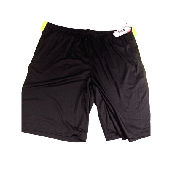 Fila Sport Black & Yellow Athletic Shorts & Shirt Set XXL XL Polyester Mens Acti - Picture 8 of 13